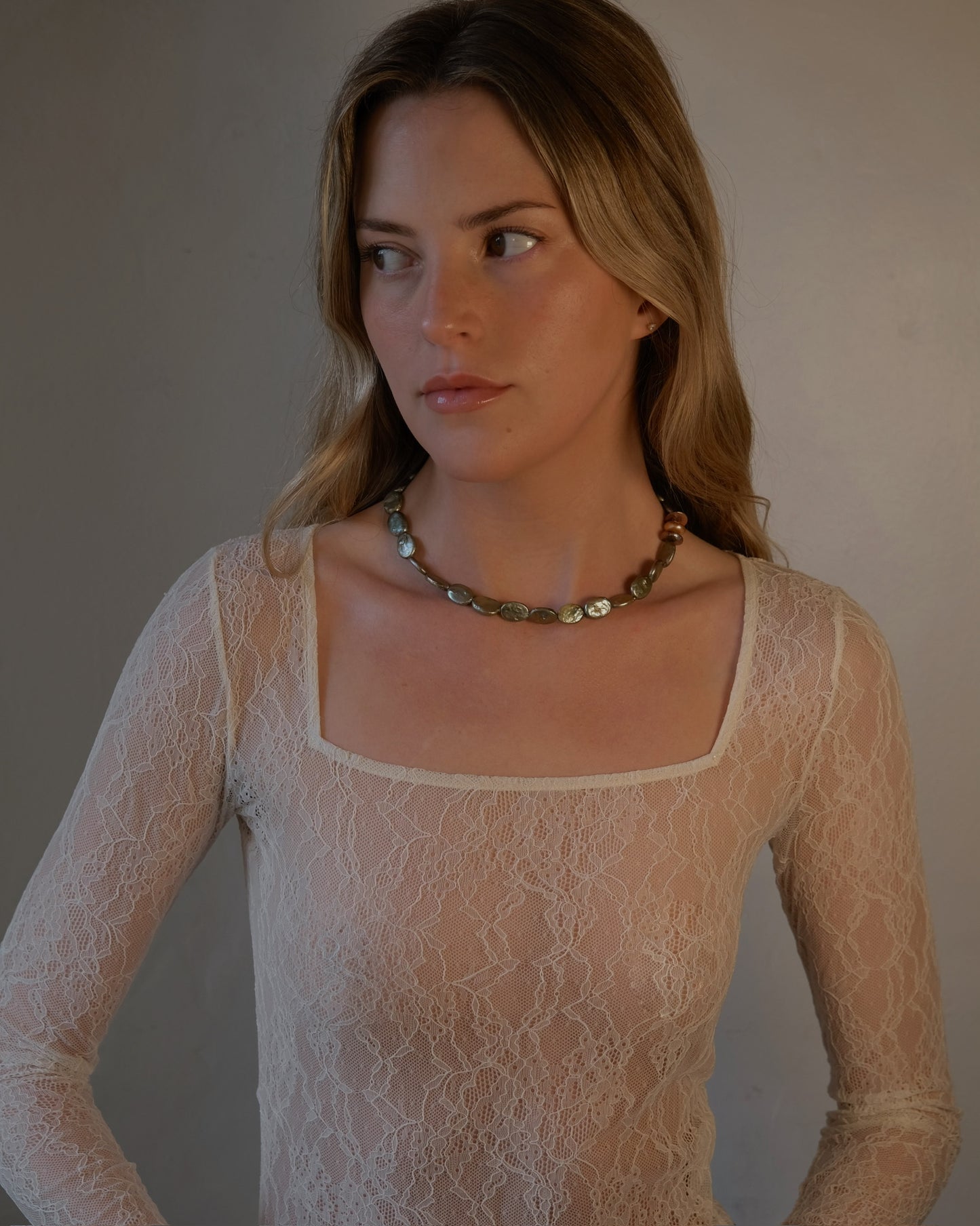 Olive Freshwater Pearl Necklace