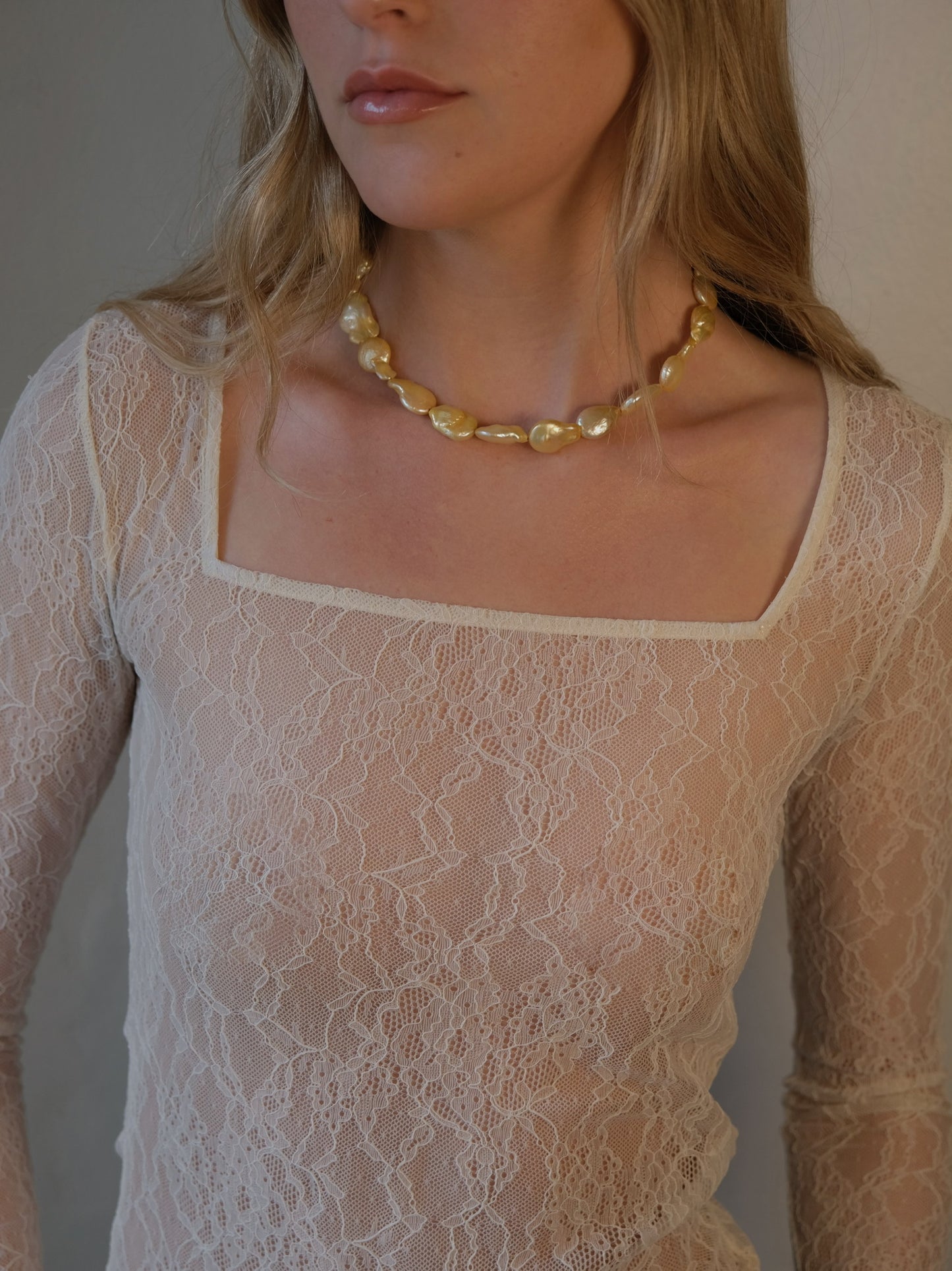 Yellow Freshwater Pearl Necklace